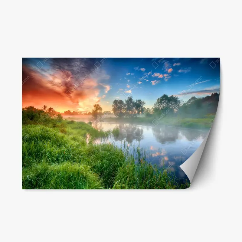 Repositionable sticker turquoise ocean wave in motion • Wallissimo®