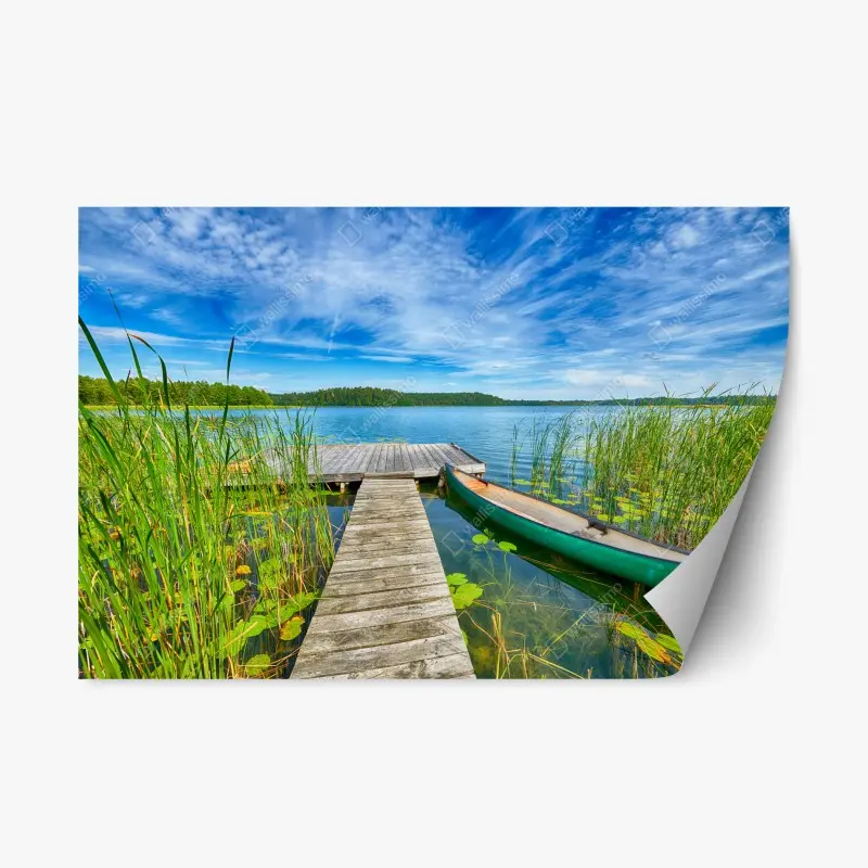 Repositionable sticker sunset over calm sea with vivid reflection • Wallissimo®