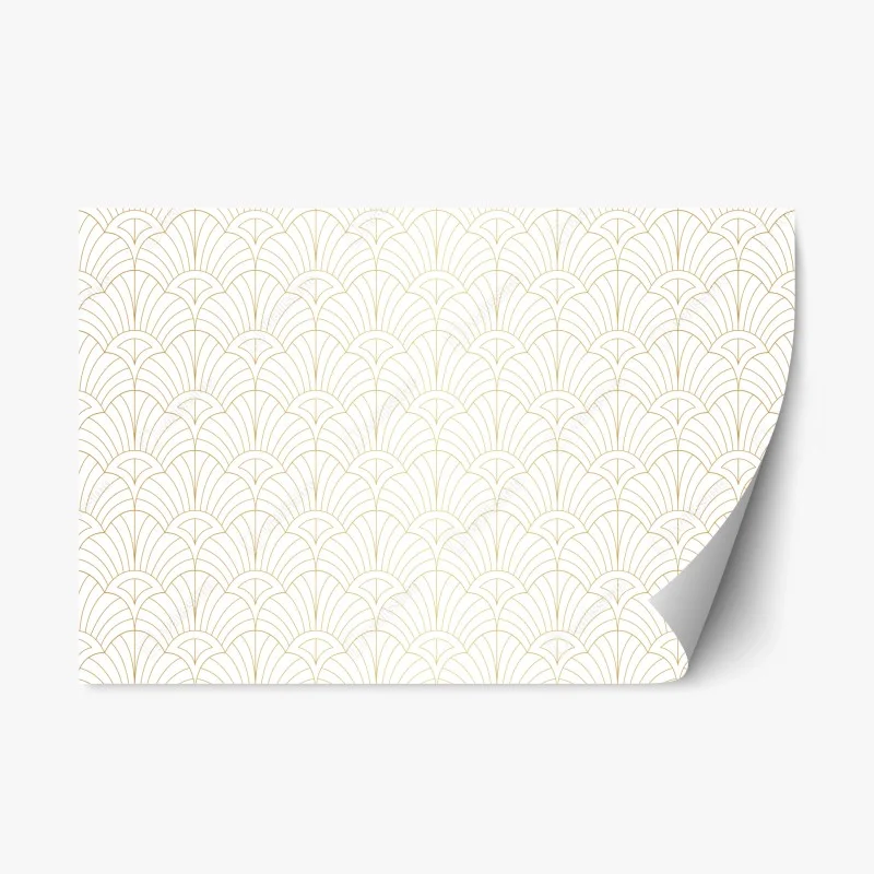 Repositionable sticker elegant gold art deco pattern