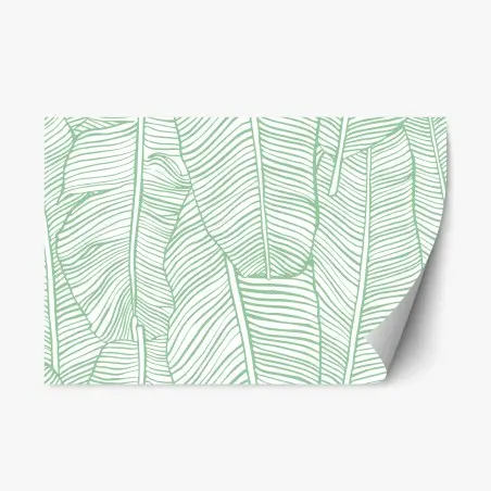 Repositionable sticker mint banana leaf pattern • Wallissimo®