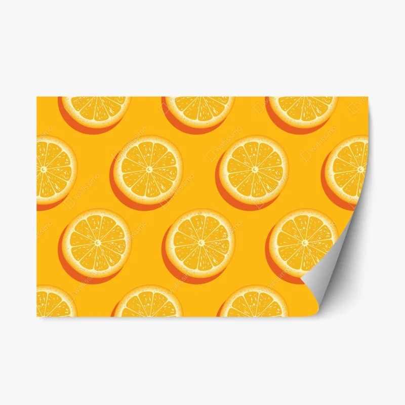 Repositionable sticker vibrant orange citrus pattern