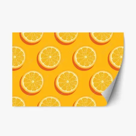 Repositionable sticker vibrant orange citrus pattern • Wallissimo®