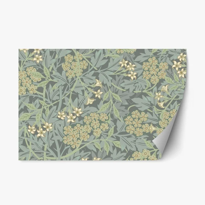 Repositionable sticker vintage botanical floral pattern