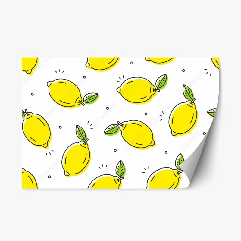 Repositionable sticker sunny lemon pattern