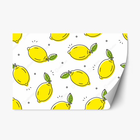 Repositionable sticker sunny lemon pattern • Wallissimo®