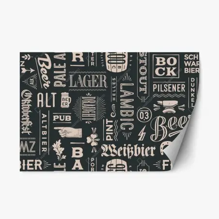 Repositionable sticker vintage beer label collage • Wallissimo®