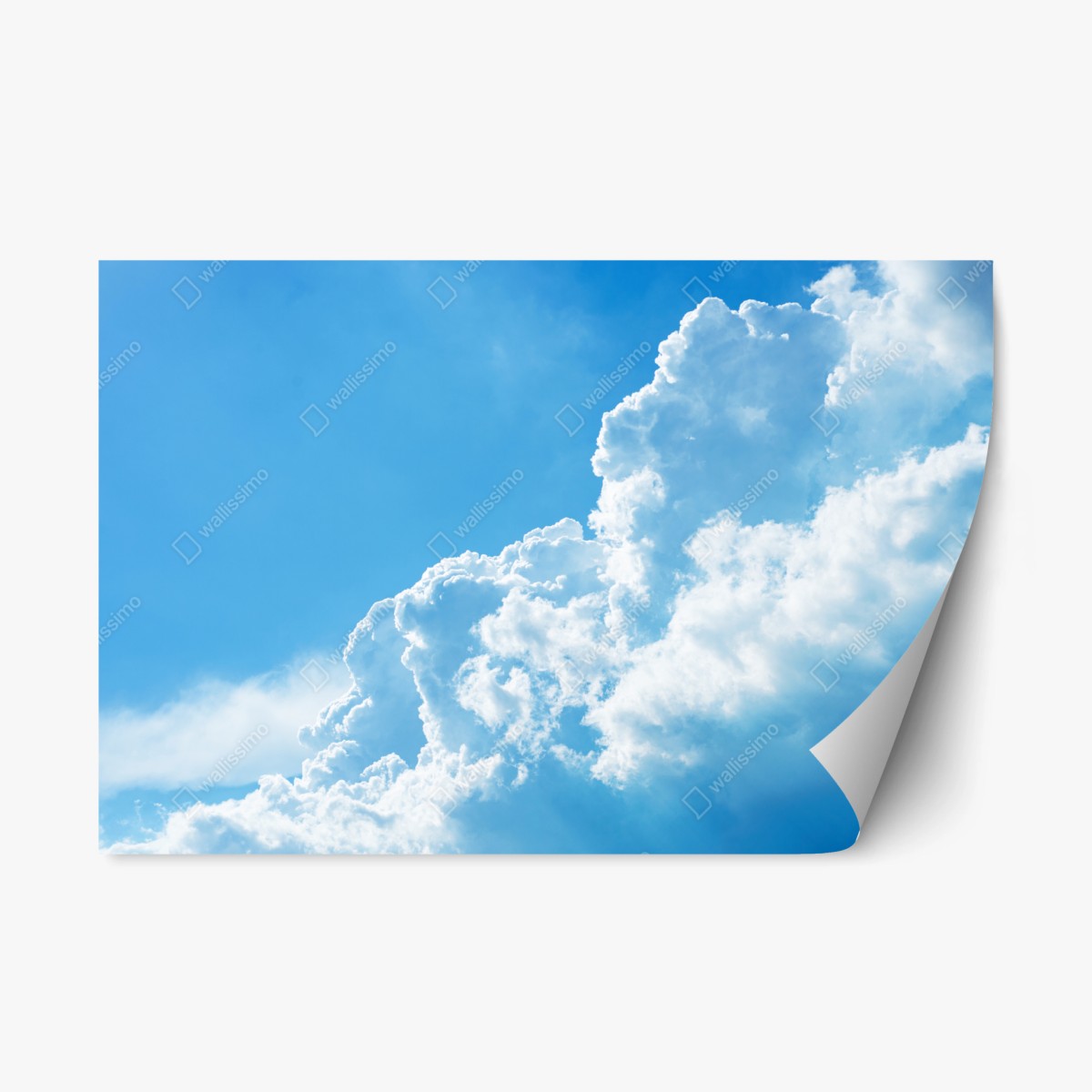Repositionable sticker soft blue sky with fluffy clouds • Wallissimo® Repositionable sticker soft blue sky with fluffy clouds • Wallissimo®