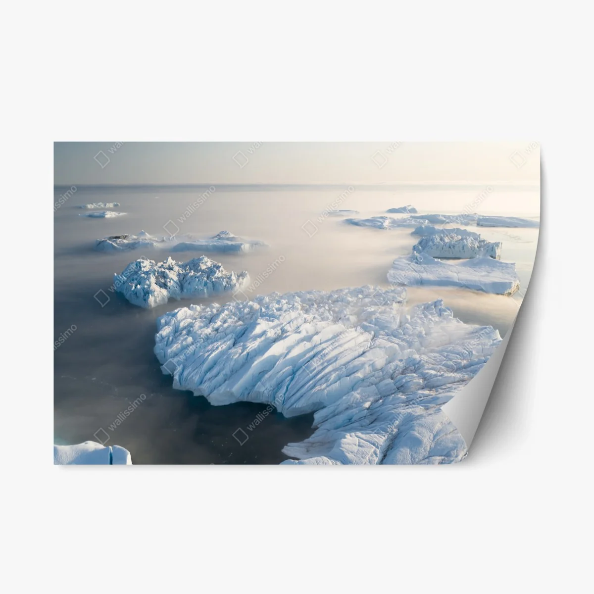 Repositionable sticker misty iceberg seascape • Wallissimo® Repositionable sticker misty iceberg seascape • Wallissimo®