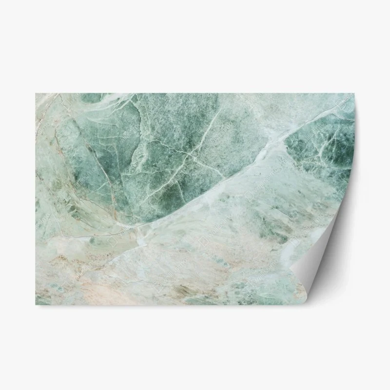 Repositionable sticker green marble abstract texture