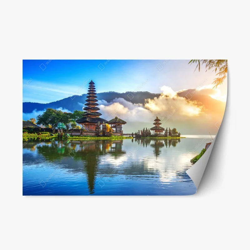 Repositionable sticker Pura Ulun Danu Bratan at sunrise