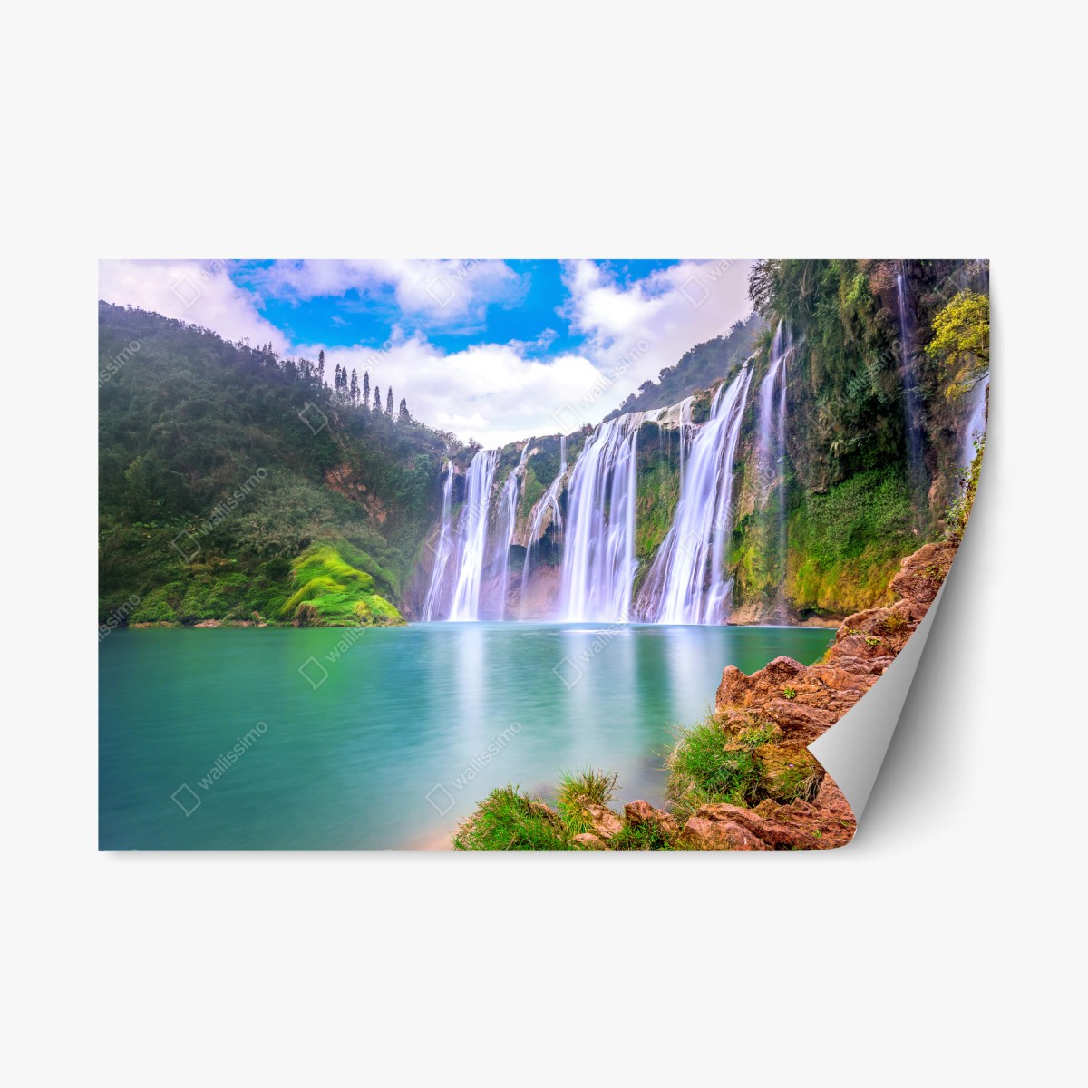 Repositionable sticker Jiulong waterfall in Luoping • Wallissimo® Repositionable sticker Jiulong waterfall in Luoping • Wallissimo®