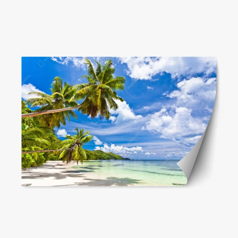 Repositionable sticker tropical palm beach paradise