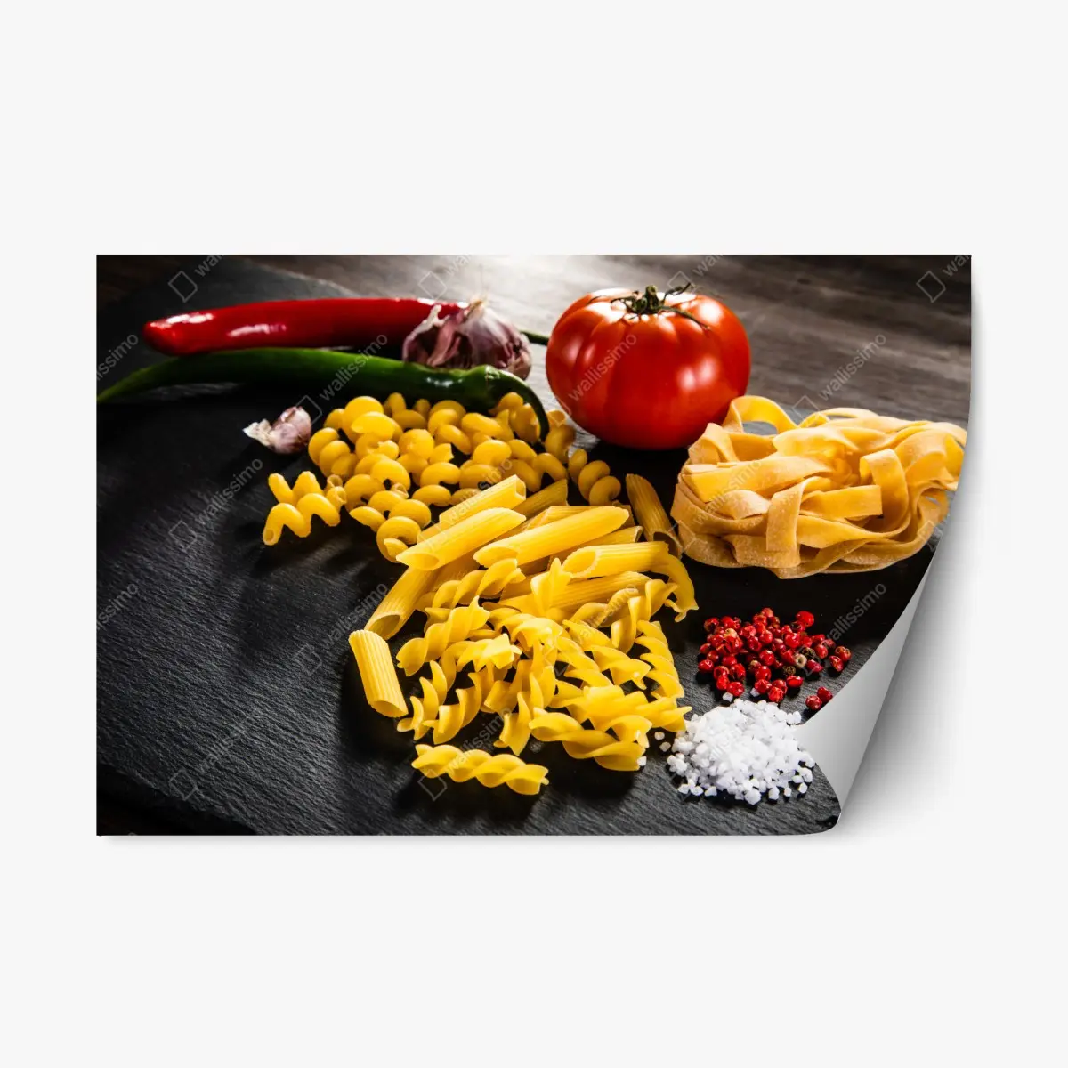 Repositionable sticker assorted dry pasta and fresh ingredients • Wallissimo® Repositionable sticker assorted dry pasta and fresh ingredients • Wallissimo®
