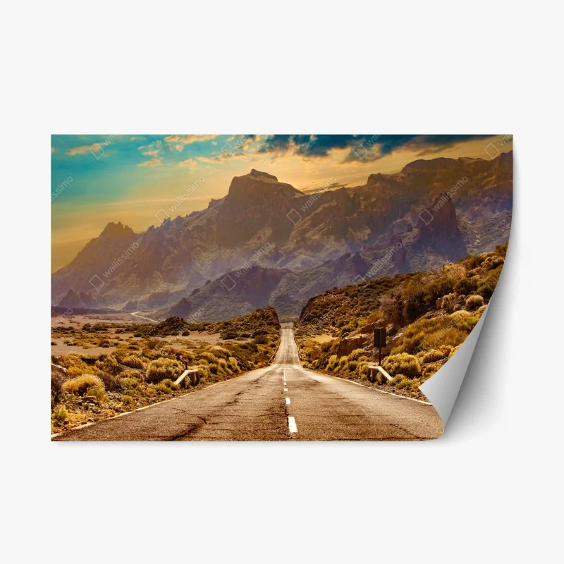 Repositionable sticker road to the mountains in Tenerife