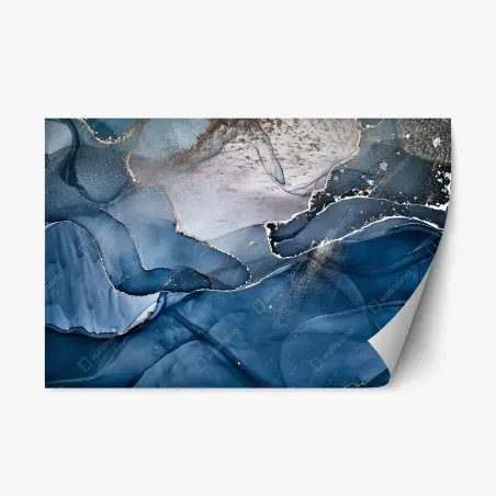 Repositionable sticker deep blue marble abstract • Wallissimo®