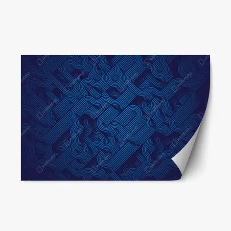 Repositionable sticker deep blue abstract line pattern • Wallissimo®