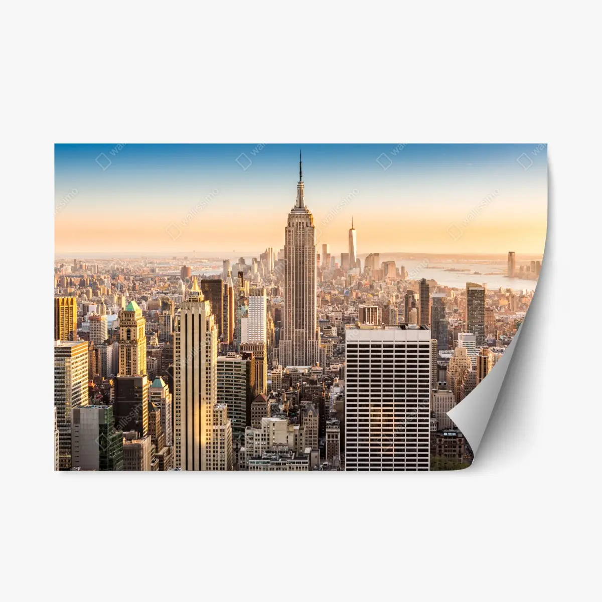 Repositionable sticker New York skyline at golden hour ⁕ Wallissimo® Repositionable sticker New York skyline at golden hour ⁕ Wallissimo®