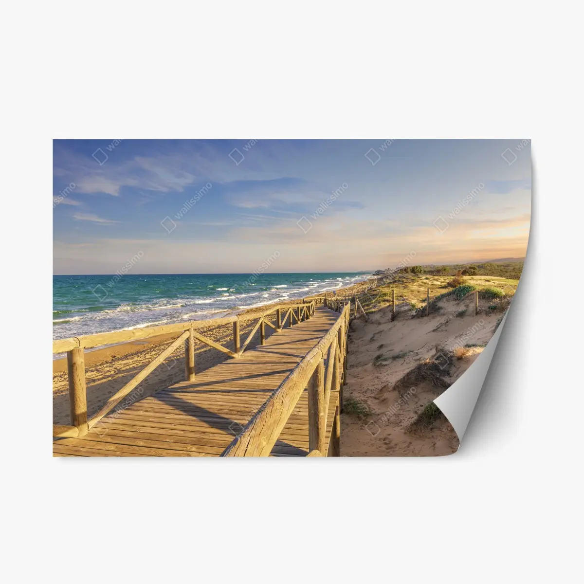 Repositionable sticker wooden boardwalk to Guardamar beach ⁕ Wallissimo® Repositionable sticker wooden boardwalk to Guardamar beach ⁕ Wallissimo®