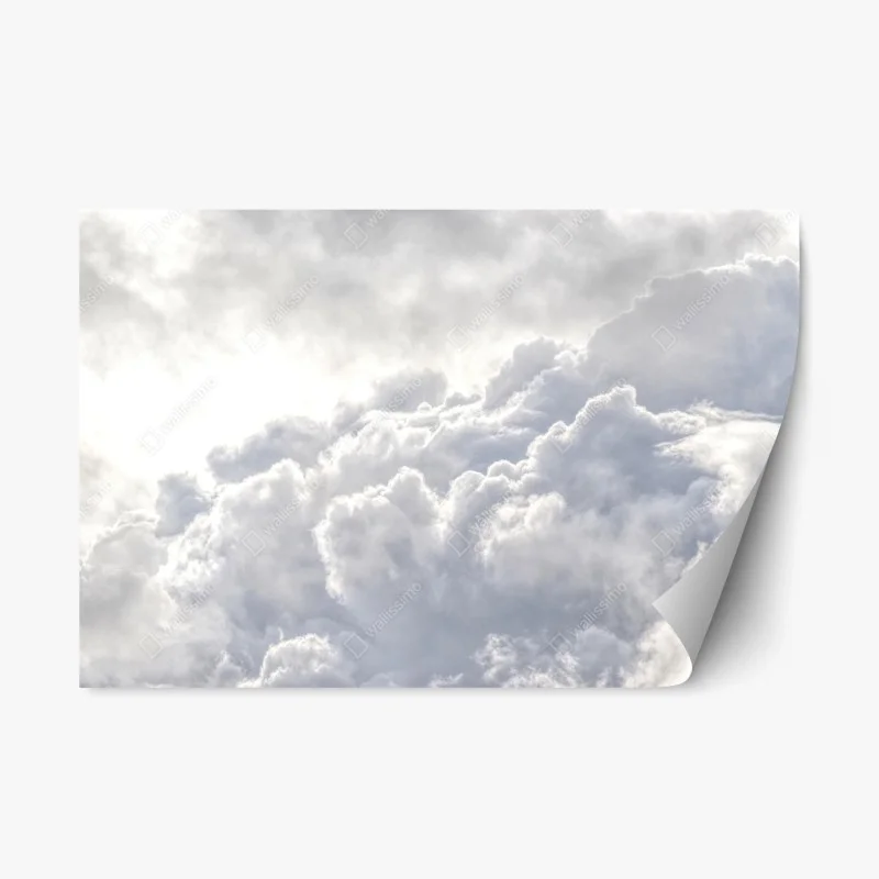 Repositionable sticker ethereal white cloudscape