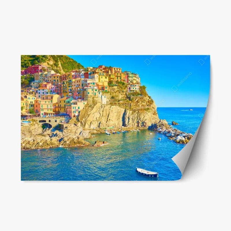 Repositionable sticker colorful coastal village at Cinque Terre