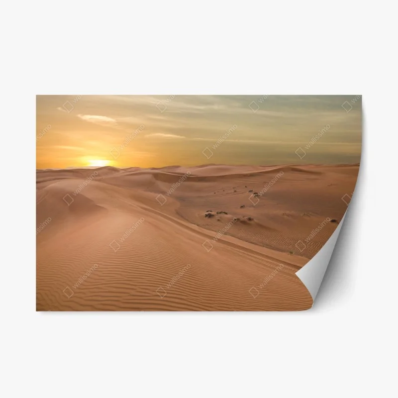 Repositionable sticker sunset over UAE desert dunes