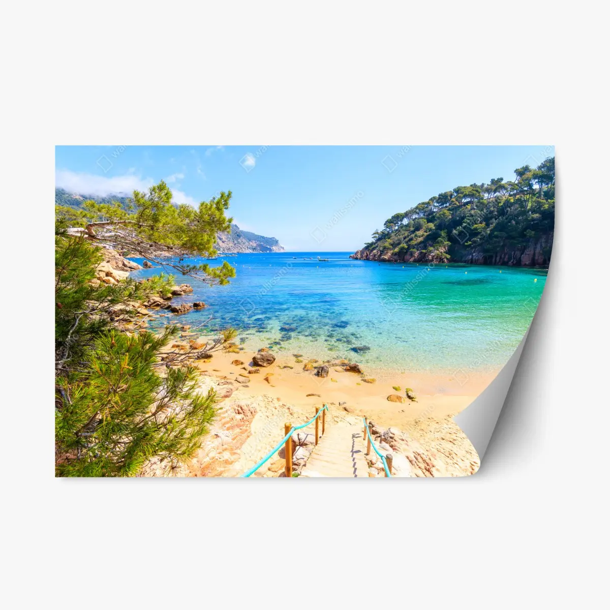 Repositionable sticker steps to Aiguablava beach, Costa Brava • Wallissimo® Repositionable sticker steps to Aiguablava beach, Costa Brava • Wallissimo®