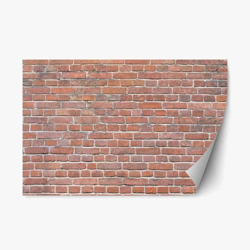 Repositionable sticker exposed red brick wall texture