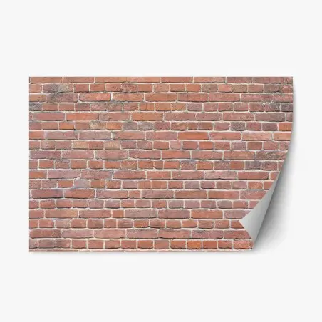 Repositionable sticker exposed red brick wall texture • Wallissimo®