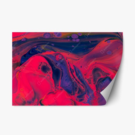 Repositionable sticker vibrant pink abstract fluid art • Wallissimo®