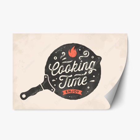 Repositionable sticker cooking time retro kitchen art • Wallissimo®