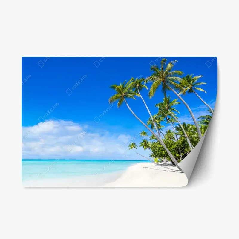 Repositionable sticker turquoise and coral abstract cityscape lines • Wallissimo®