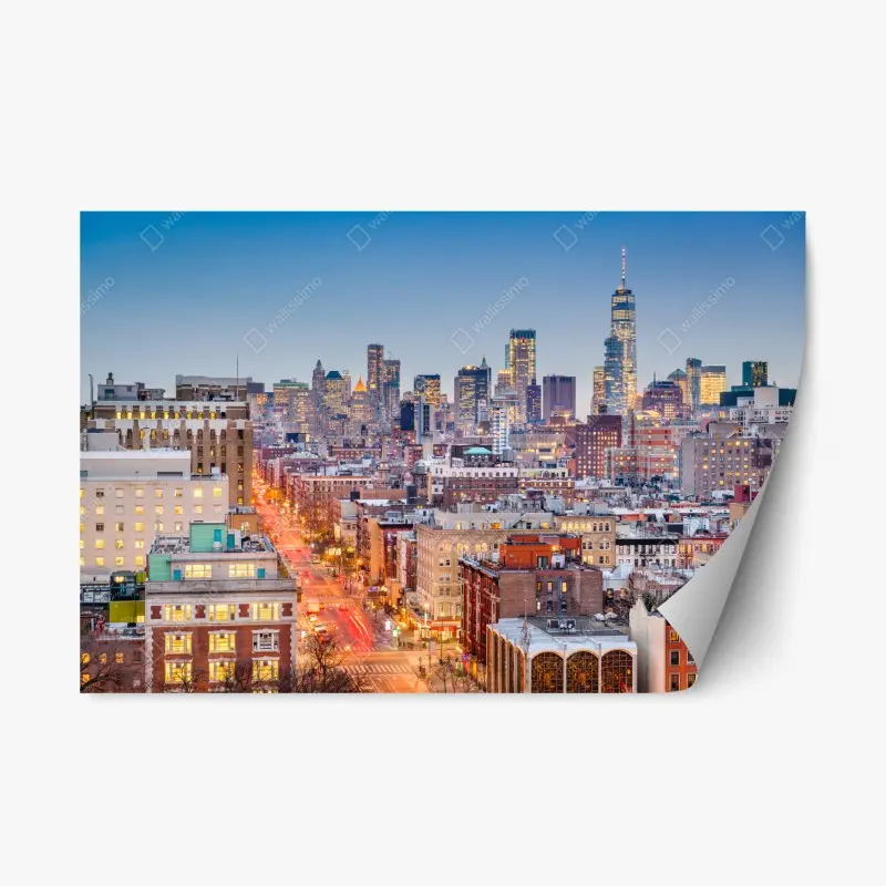 Repositionable sticker New York skyline at dusk