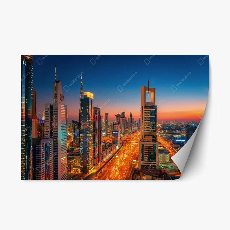 Repositionable sticker Dubai skyline at dusk