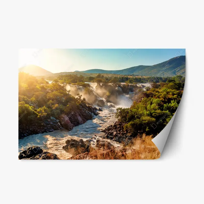 Repositionable sticker Epupa Falls sunrise landscape
