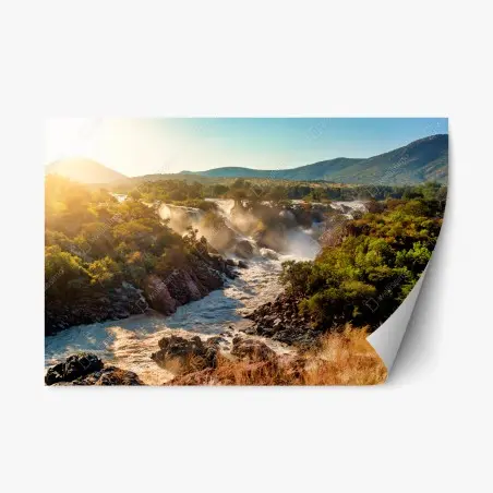 Repositionable sticker Epupa Falls sunrise landscape • Wallissimo®