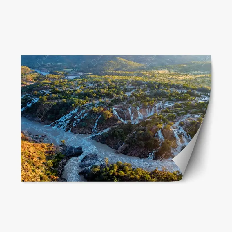 Repositionable sticker Epupa Falls sunrise over Kunene River