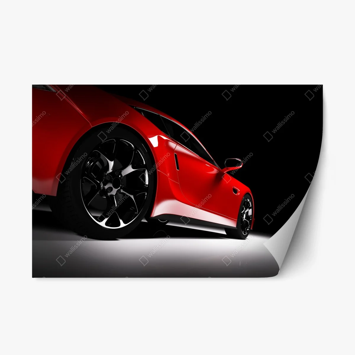 Repositionable sticker red sports car close-up ⁕ Wallissimo® Repositionable sticker red sports car close-up ⁕ Wallissimo®