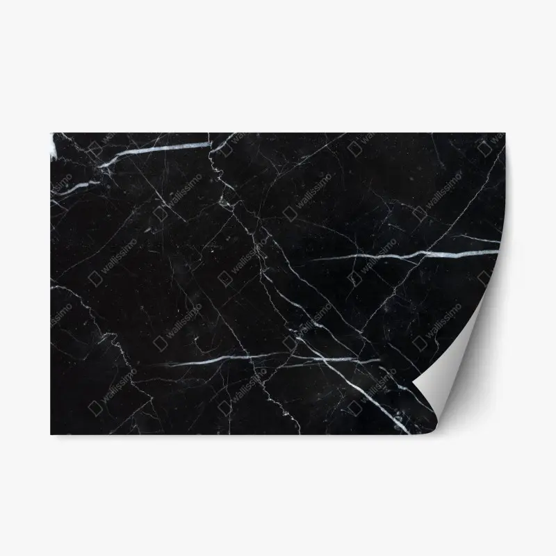 Repositionable sticker black marquina marble texture for modern interiors
