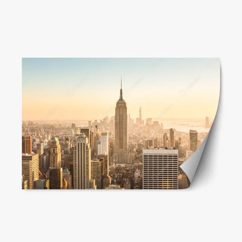 Repositionable sticker New York skyline at golden hour