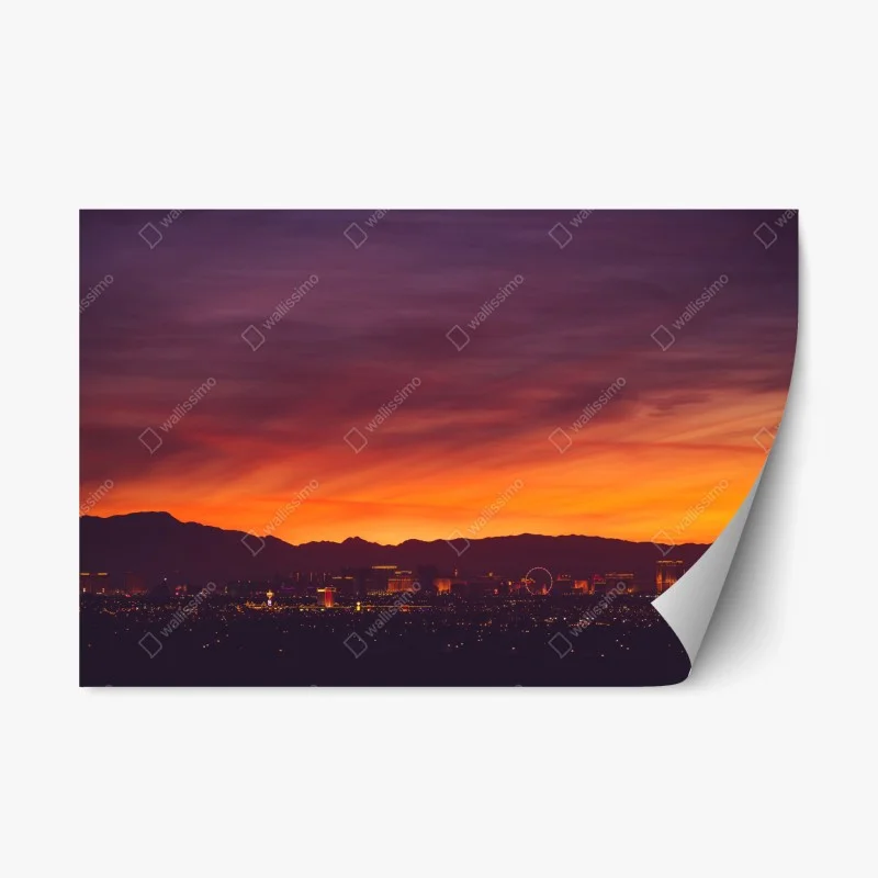 Repositionable sticker Las Vegas sunset skyline panorama