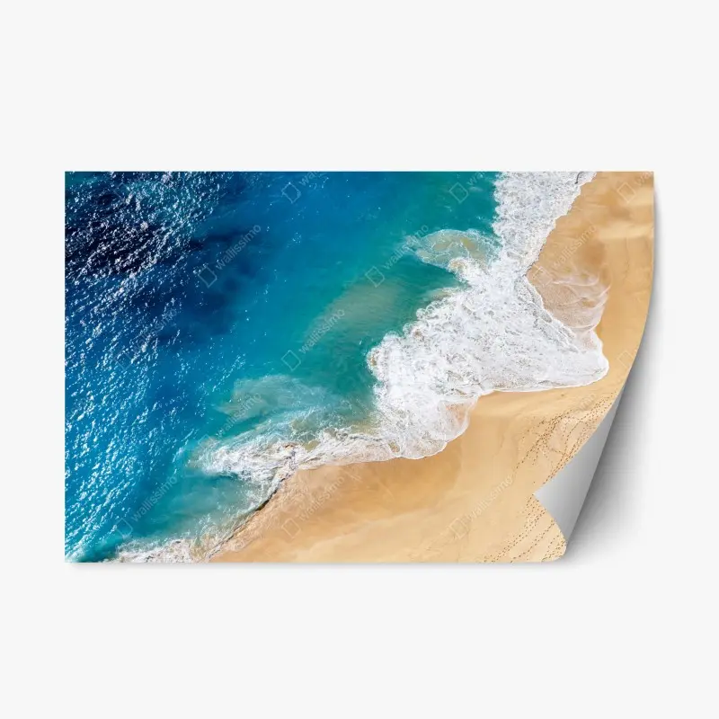 Repositionable sticker aerial turquoise beach shoreline