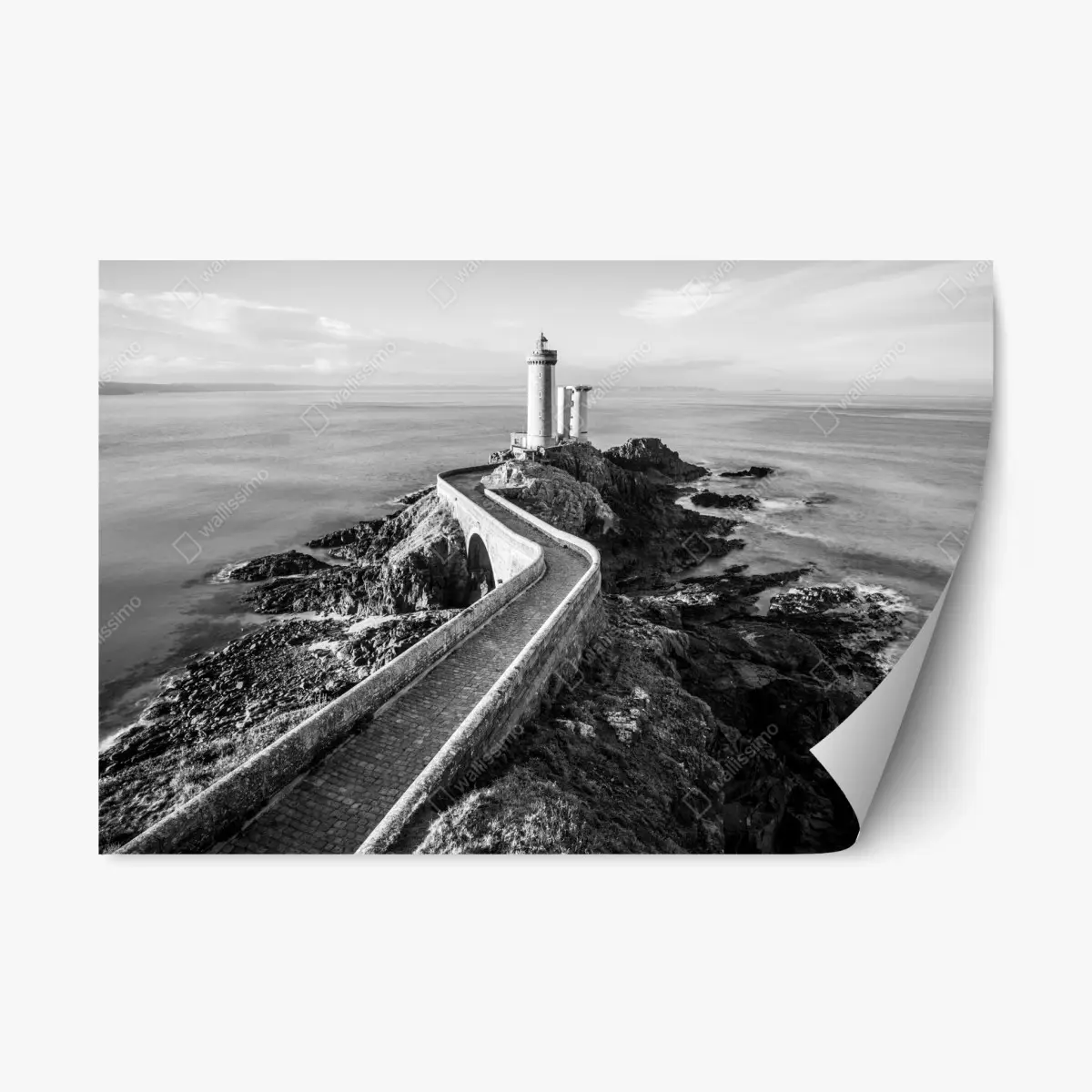 Repositionable sticker lighthouse on rocky coast pathway • Wallissimo® Repositionable sticker lighthouse on rocky coast pathway • Wallissimo®