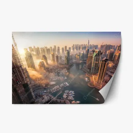 Repositionable sticker Dubai marina sunset skyline • Wallissimo®