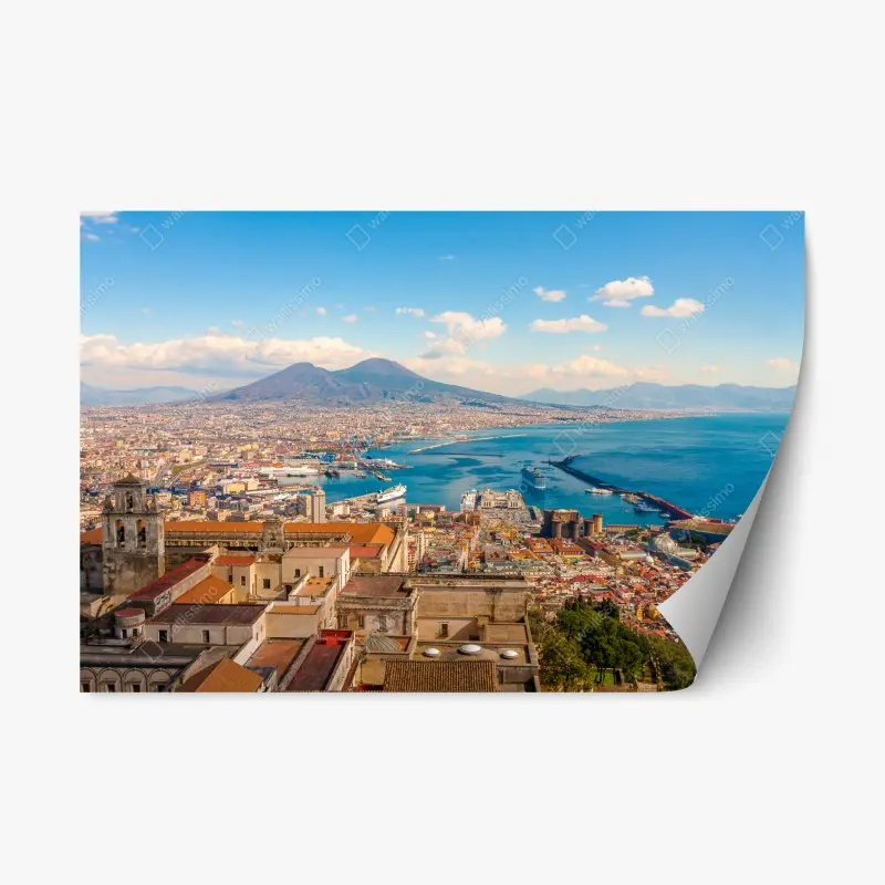 Repositionable sticker Naples bay panorama with Mount Vesuvius