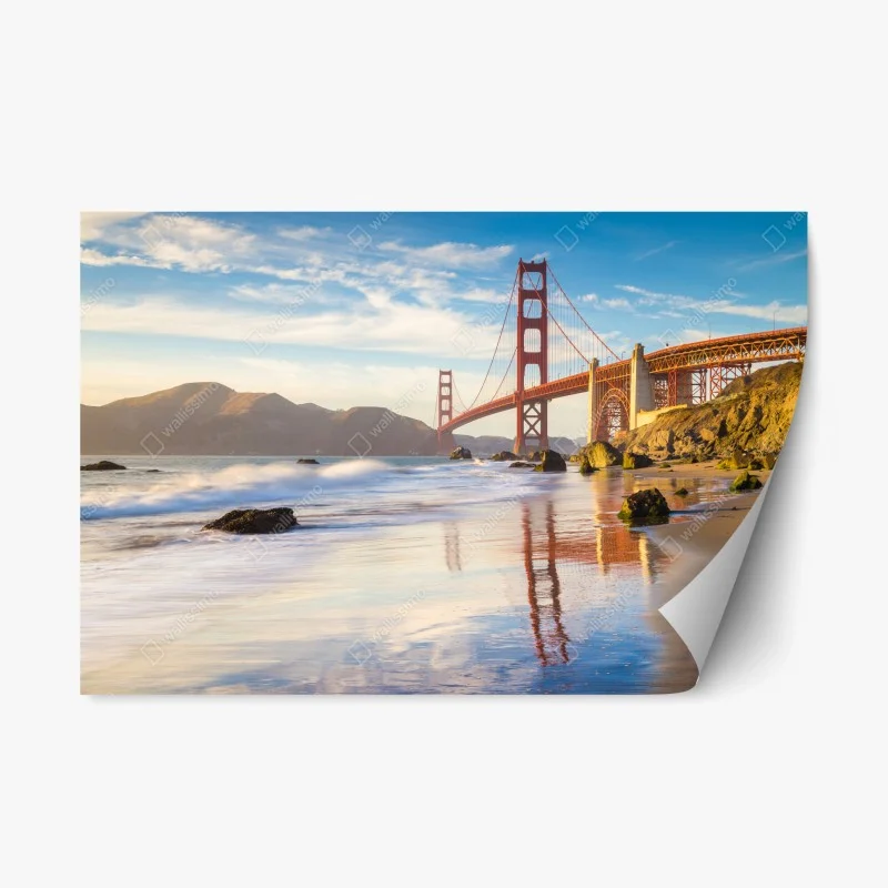 Repositionable sticker Golden Gate Bridge at sunset
