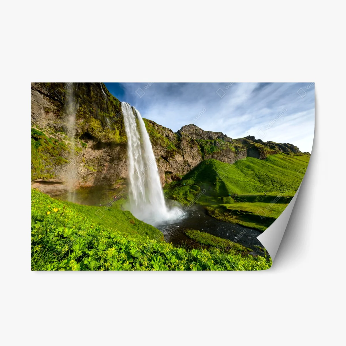 Repositionable sticker Seljalandsfoss waterfall in Iceland • Wallissimo® Repositionable sticker Seljalandsfoss waterfall in Iceland • Wallissimo®