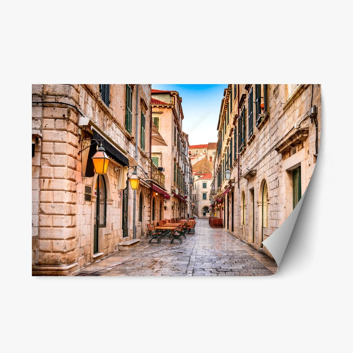Repositionable sticker Dubrovnik old town street • Wallissimo® Repositionable sticker Dubrovnik old town street • Wallissimo®