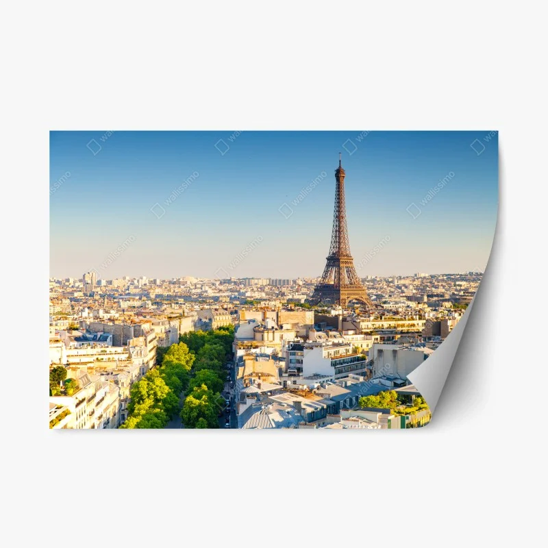 Repositionable sticker Paris skyline with the Eiffel Tower