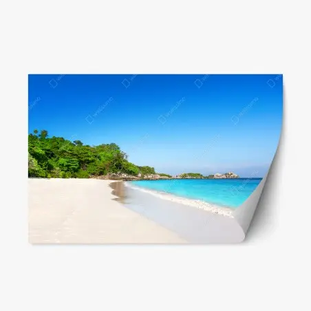 Repositionable sticker tropical white sand beach paradise • Wallissimo®