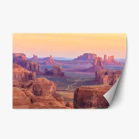 Repositionable sticker Monument Valley desert sunset panorama • Wallissimo®